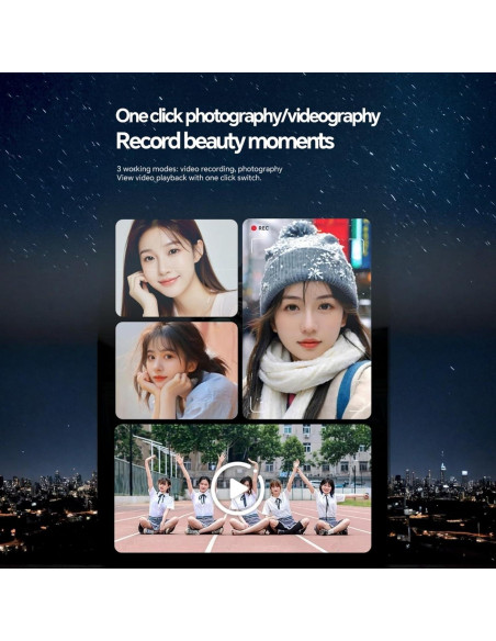Cámara Mini Digital ONEFAR X2PRO 1080P Rosa con 32GB