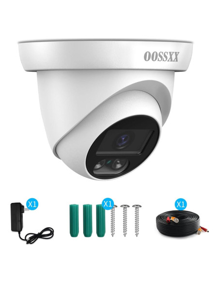 Cámara de Seguridad Domo OOSSXX 5MP HD IP67 para Interior/Exterior