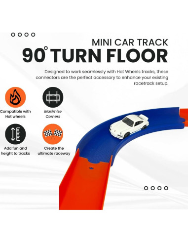 Pistas Curvas 90 Grados Chatelet Paquete de 5 para Hot Wheels