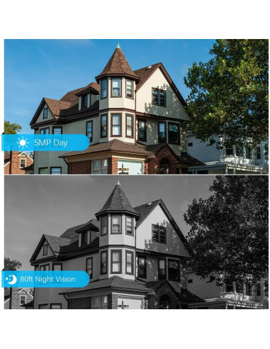 Cámara de Seguridad Domo OOSSXX 5MP HD IP67 para Interior/Exterior