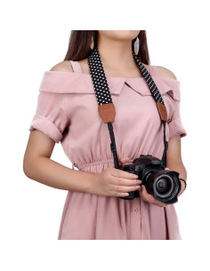 Correa de cámara Eorefo universal negra para DSLR y sin espejo 2