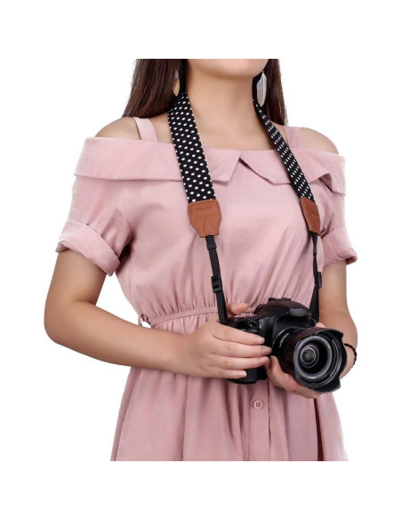 Correa de cámara Eorefo universal negra para DSLR y sin espejo