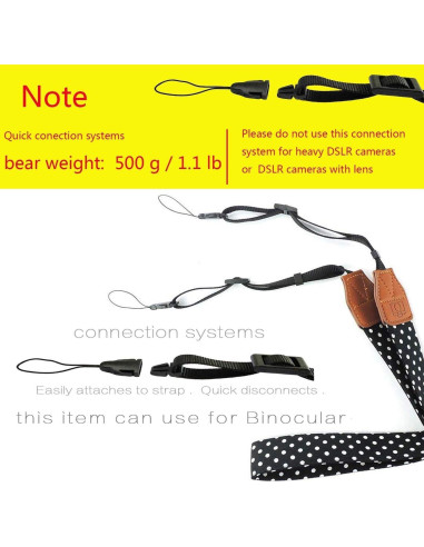 Correa de cámara Eorefo universal negra para DSLR y sin espejo