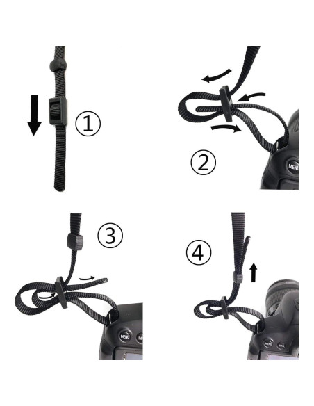 Correa de cámara Eorefo universal negra para DSLR y sin espejo