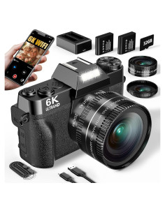 Cámara Digital 6K WIKICO WD02 64MP Zoom 16X Pantalla 3"