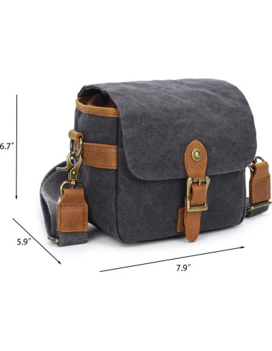 Bolsa de Cámara Vintage Peacechaos Lona Impermeable 20x15cm