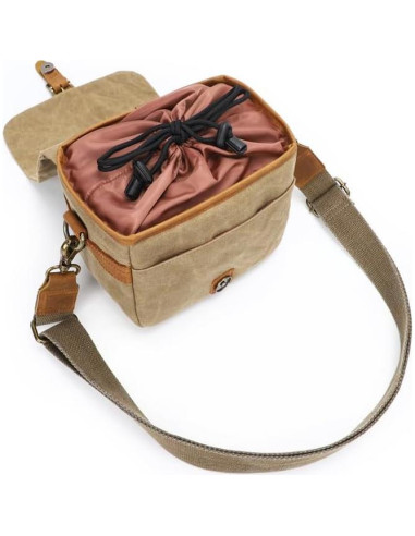 Bolsa de Cámara Vintage Peacechaos Lona Impermeable 20x15cm