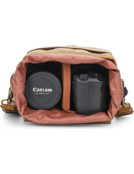 Bolsa de Cámara Vintage Peacechaos Lona Impermeable 20x15cm