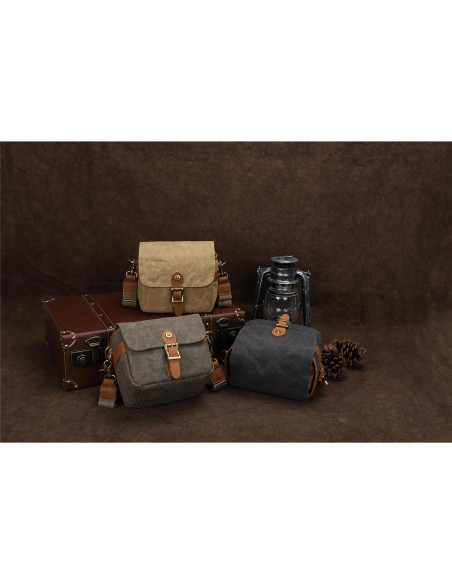 Bolsa de Cámara Vintage Peacechaos Lona Impermeable 20x15cm