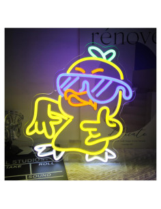 Luz de Neón LED Pato Amarillo Kullneon 36.1x32 cm