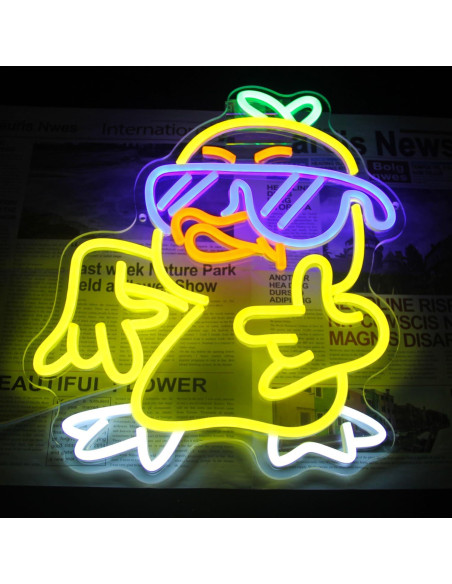 Luz de Neón LED Pato Amarillo Kullneon 36.1x32 cm