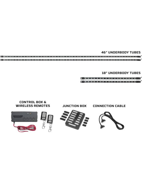 Kit de Iluminación LEDGlow Bajo Cuerpo 4 Piezas Multicolor 12V-72V