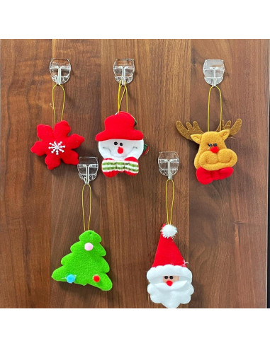 20 Ganchos Transparentes CARAINBO + 25 Tiras Adhesivas