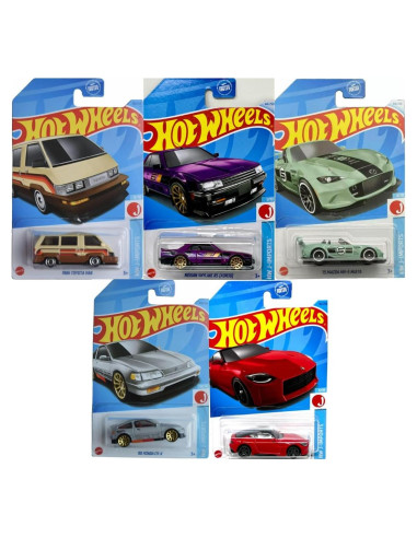 Hot Wheels J-Imports Paquete de 5 Coches JDM Detallados