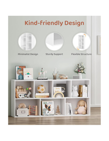 Estantería de Almacenamiento de Juguetes VPSMAT Blanca 7 Cubos