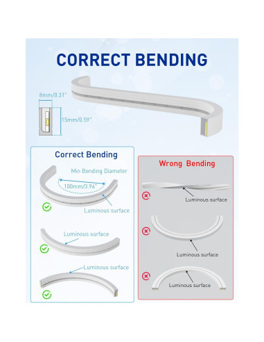 Tira LED Flexible 12V ClusWink RBW 3000K IP67 1.8M