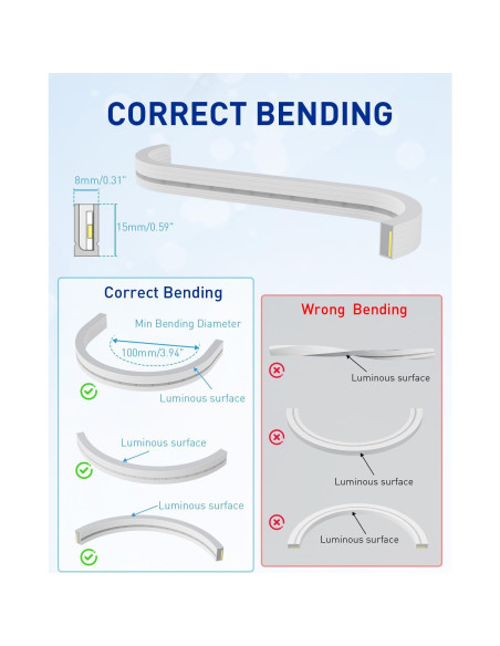 Tira LED Flexible 12V ClusWink RBW 3000K IP67 1.8M