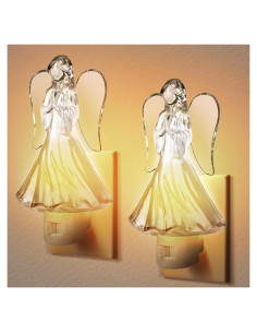 Luz Nocturna de Ángel Orante Enchufable 2PCS 5W Cálida