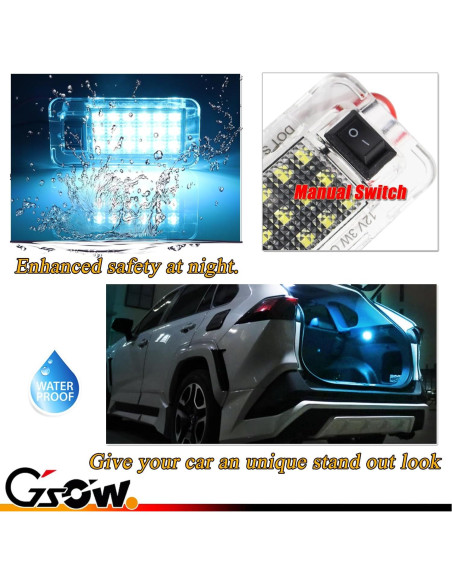 Luz LED de Maletero GSOWO para Toyota RAV4 2019-2021, Azul Hielo