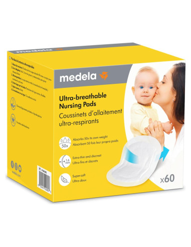 Almohadillas de Lactancia Medela Ultra Transpirables 60 Unidades