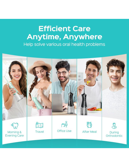 COSLUS Flosser de Agua Inalámbrico 2 Paquetes Negro y Verde