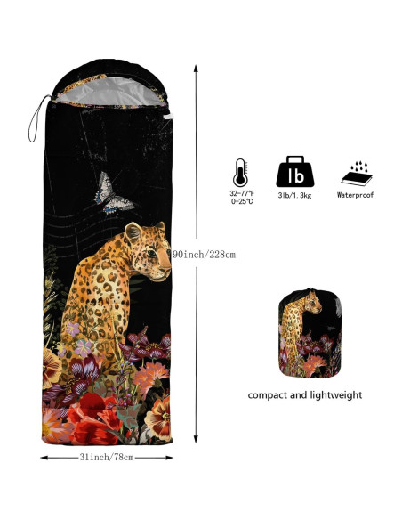 Saco de dormir AILONEN 3 estaciones Microfibra 79x229 cm