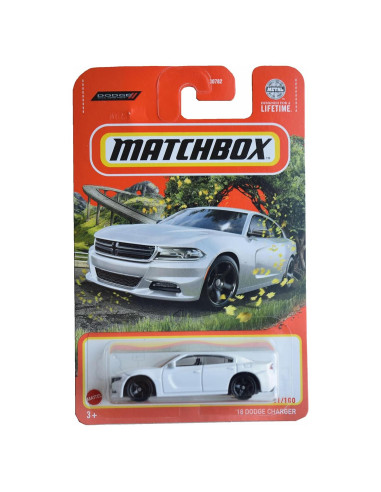 Auto a Escala Matchbox Dodge Charger 2018 Blanco 1:64
