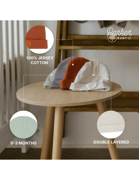 Conjunto de Gorro Beanie para Bebé Parker 2-Pack Algodón 100%
