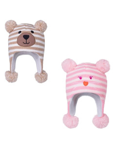 Gorra de Invierno LANGZHEN para Niños 1-2 años con Forro Polar