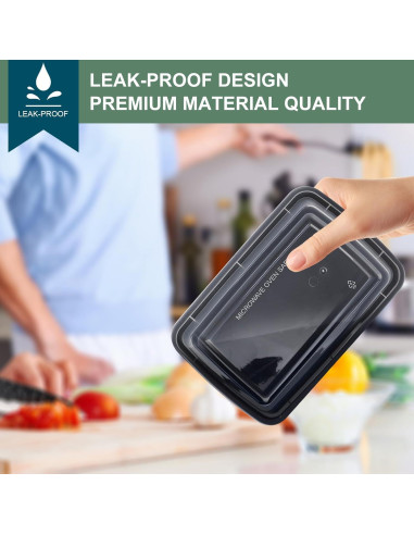 Contenedores de Comida VIVIGU 24 oz 50 Piezas A Prueba de Fugas