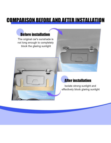 Extensor de Visera Solar HZEL Beige, Anti Deslumbrante 37.96 cm