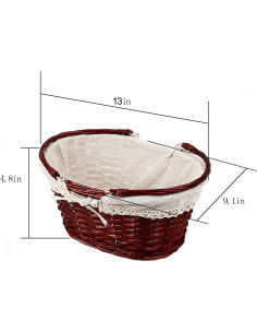 Cesta Tejida de Mimbre KINJOEK 2 Piezas con Forro Algodón 2