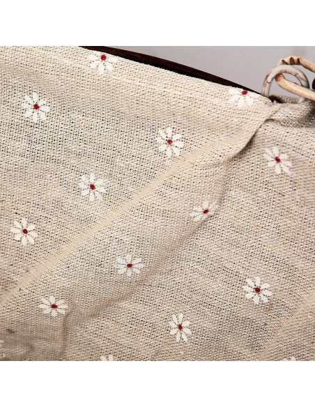 Cesta Tejida de Mimbre KINJOEK 2 Piezas con Forro Algodón