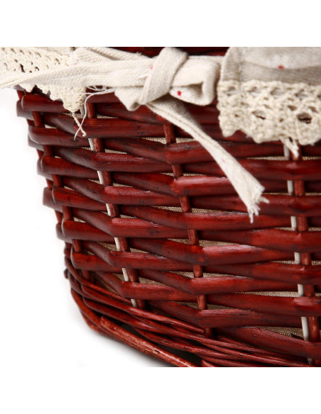 Cesta Tejida de Mimbre KINJOEK 2 Piezas con Forro Algodón