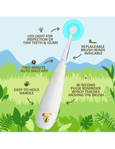 Cepillo de Dientes Eléctrico Jack N' Jill Tickle Tooth Niños - 2 Cabezas