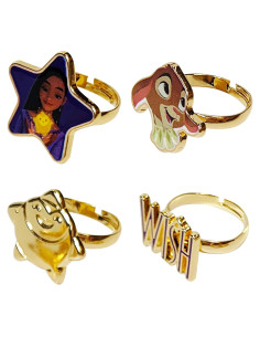 Conjunto de 4 Anillos Ajustables LUV HER para Niñas