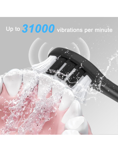 Cepillo de Dientes Eléctrico HYCHIKA P2 Negro, 240 Días Batería