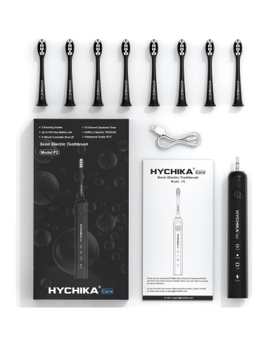 Cepillo de Dientes Eléctrico HYCHIKA P2 Negro, 240 Días Batería