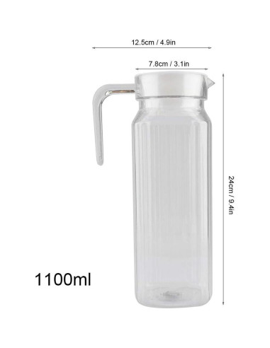 Jarra Acrílica Tbest 1100ml Transparente con Tapa