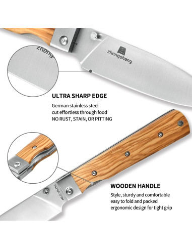 Cuchillo de cocina plegable ZhengSheng 11.43 cm acero inoxidable