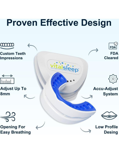 Dispositivo Bucal Antisnoring VitalSleep Ajustable - FDA