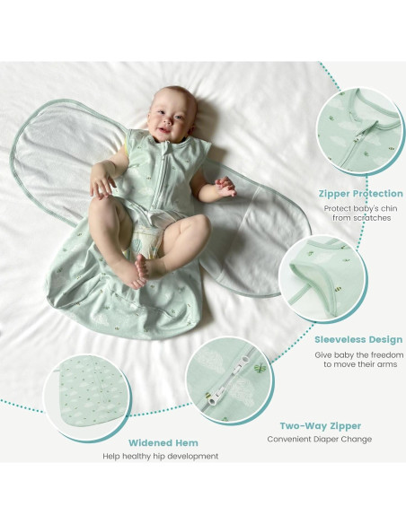 Saco de Sueño Bebé LILBESTIE 0-6 Meses 100% Algodón 1.0 Tog