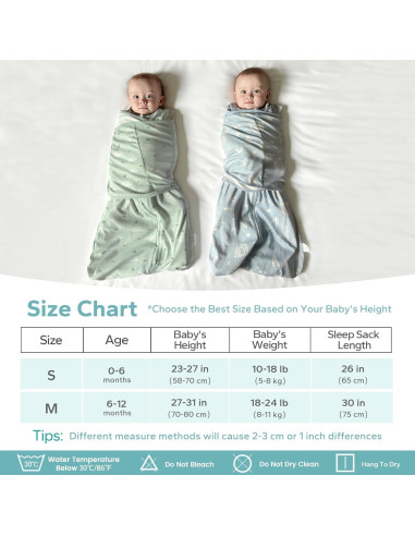 Saco de Sueño Bebé LILBESTIE 0-6 Meses 100% Algodón 1.0 Tog