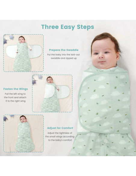 Saco de Sueño Bebé LILBESTIE 0-6 Meses 100% Algodón 1.0 Tog