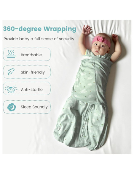 Saco de Sueño Bebé LILBESTIE 0-6 Meses 100% Algodón 1.0 Tog