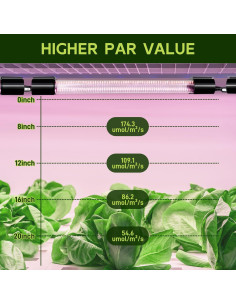 Luces de Cultivo LED Hlite 40.64cm 2 Pack con Temporizador 2