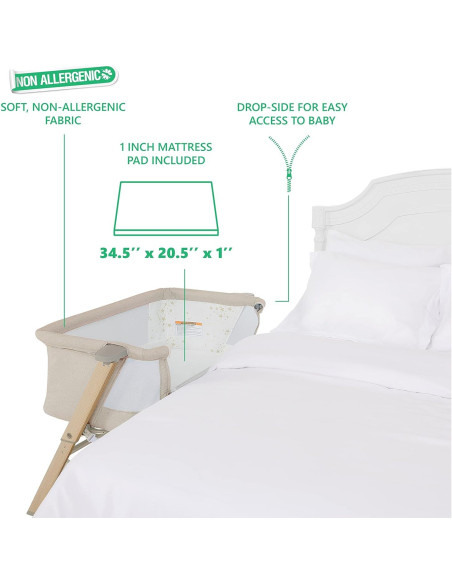 Cuna Evolur Stellar Lateral Beige Ajustable 11.34 kg