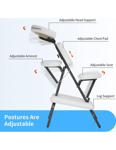 Silla de Masaje Plegable BestMassage con Reposacabezas Ajustable