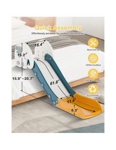 Deslizamiento de Sofá Babytronic Verde y Amarillo Ajustable