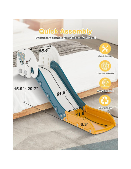 Deslizamiento de Sofá Babytronic Verde y Amarillo Ajustable